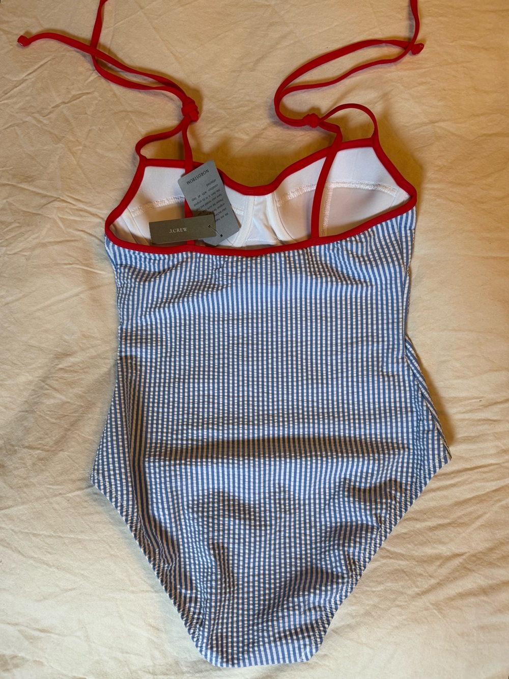 NWT J. Crew Seersucker One-Piece Swimsuit - Picture 5 of 6